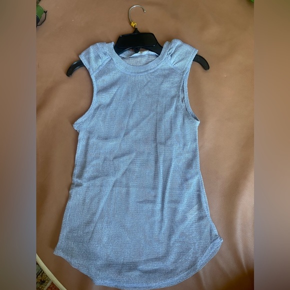 Nwot Free People top mesh sleeveless shimmery summer spring - Picture 1 of 6